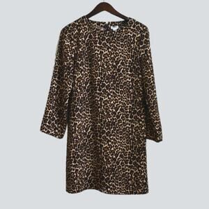 J.CREW  Women's Animal Print Long Sleeve Dress Size 6